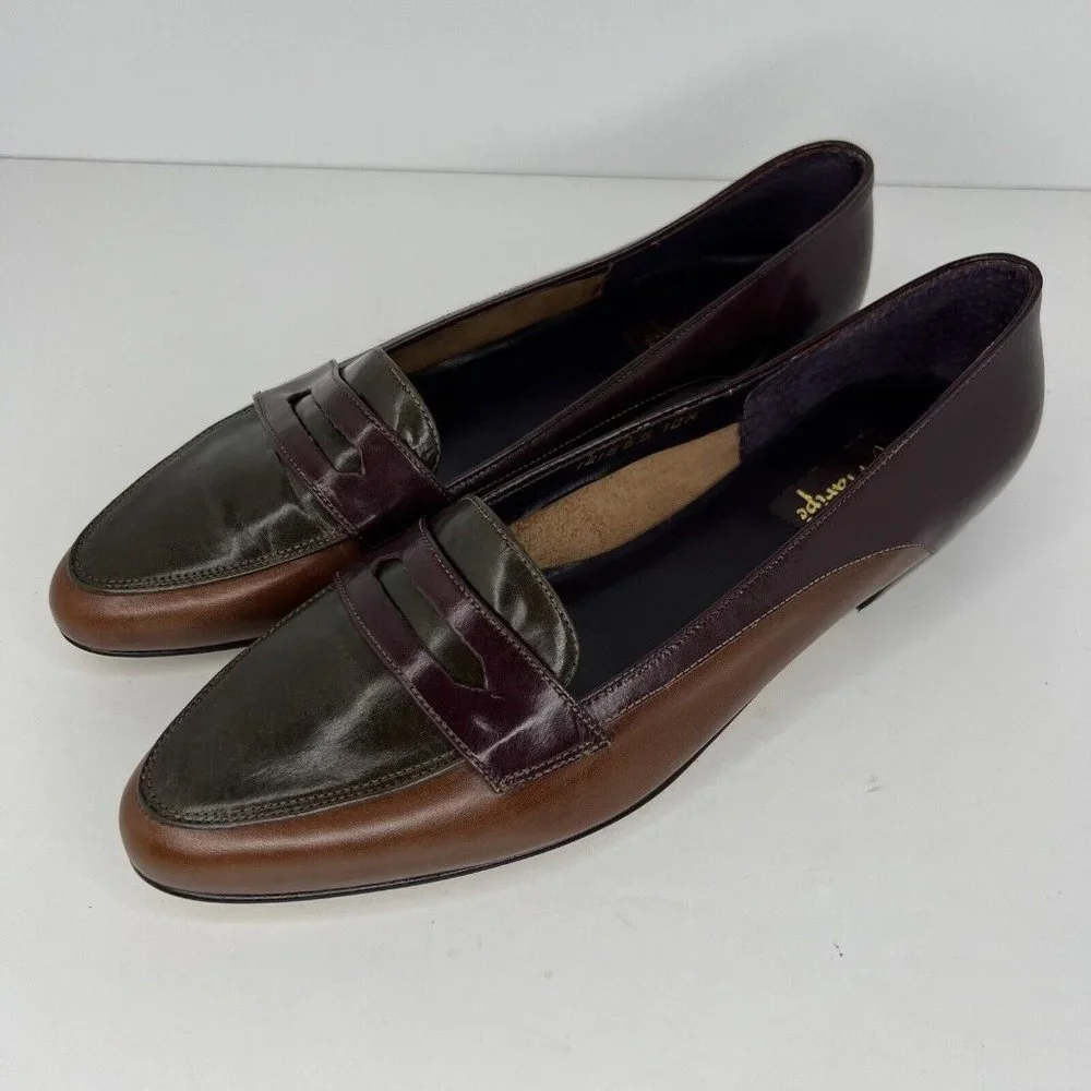 Maripe Leather Slip-On Pointed Toe Loafers Women's Size 10M Made in Brazil